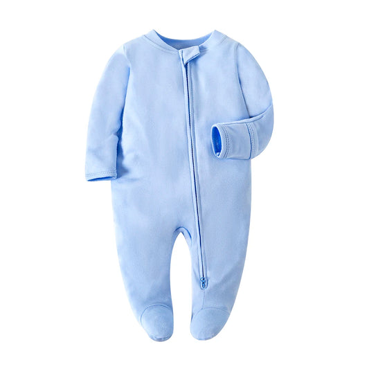 Newborn Zip-up Jumpsuit Newborn Clothes, Comfy Baby Romper 0-12Months