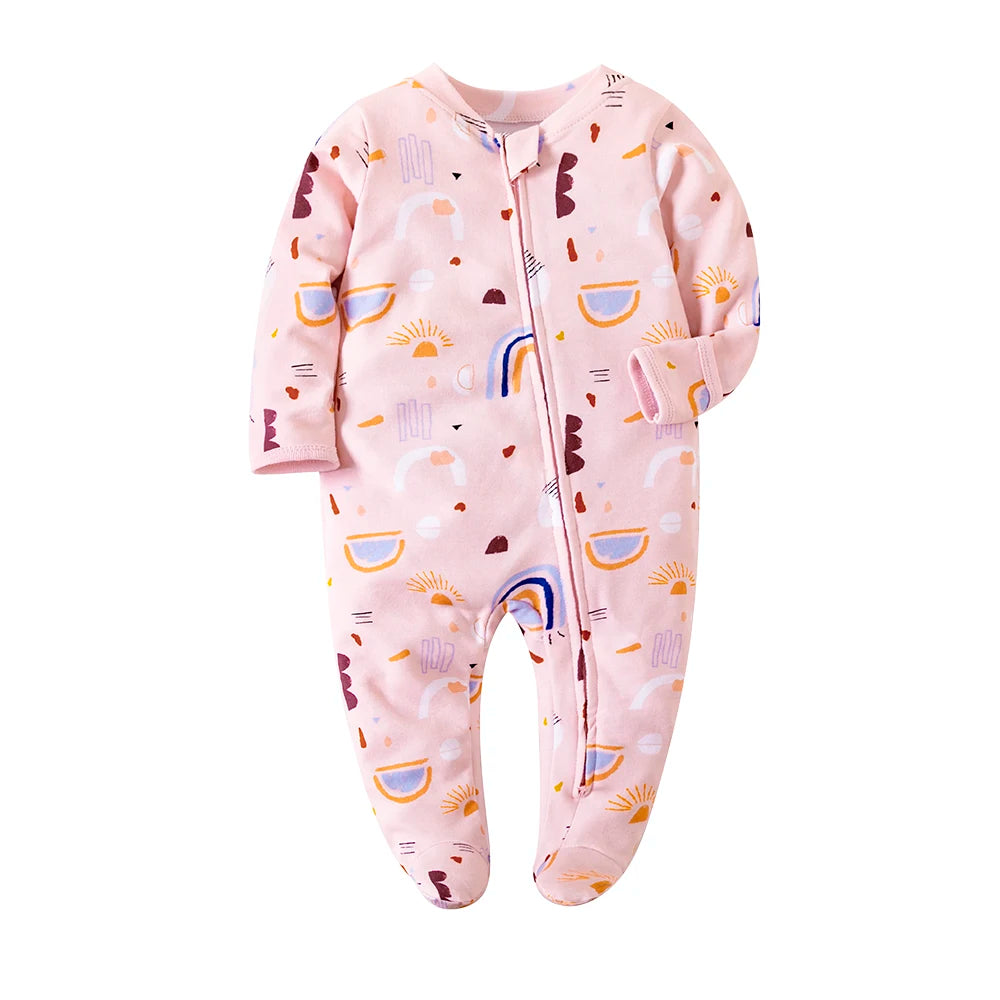 Newborn Zip-up Jumpsuit Newborn Clothes, Comfy Baby Romper 0-12Months