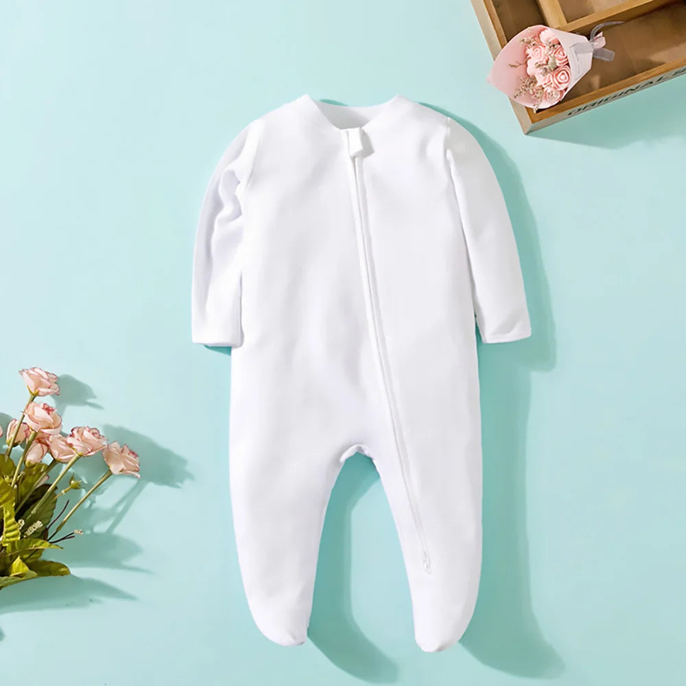 Newborn Zip-up Jumpsuit Newborn Clothes, Comfy Baby Romper 0-12Months